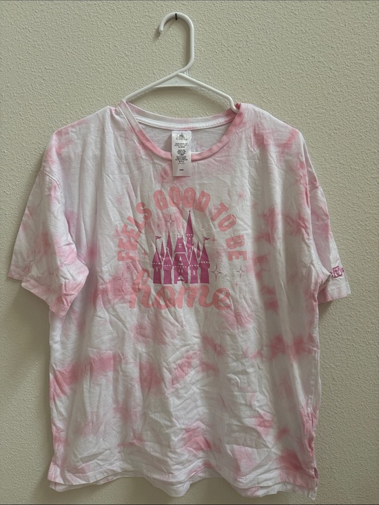 Disney Tops - Disney Parks Feels Good to Be Home Castle Pink Tie Dye Graphic Tee Women’s Large